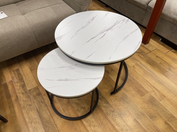 Egymásba tolható kerek dizájn dohányzóasztal szett ( WF280890AAD) - Image 2
