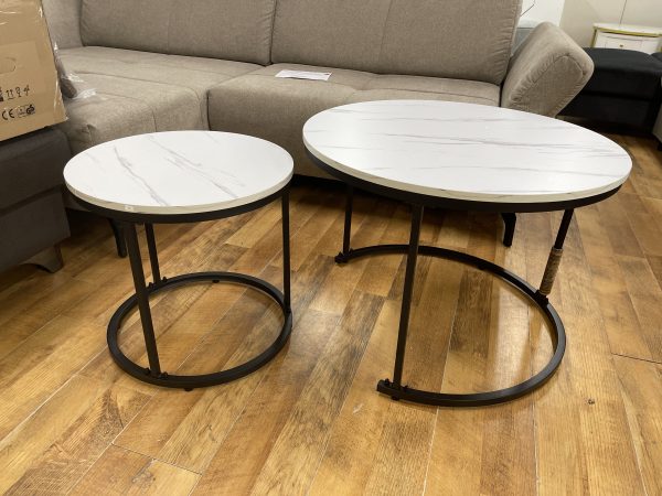 Egymásba tolható kerek dizájn dohányzóasztal szett ( WF280890AAD) - Image 3