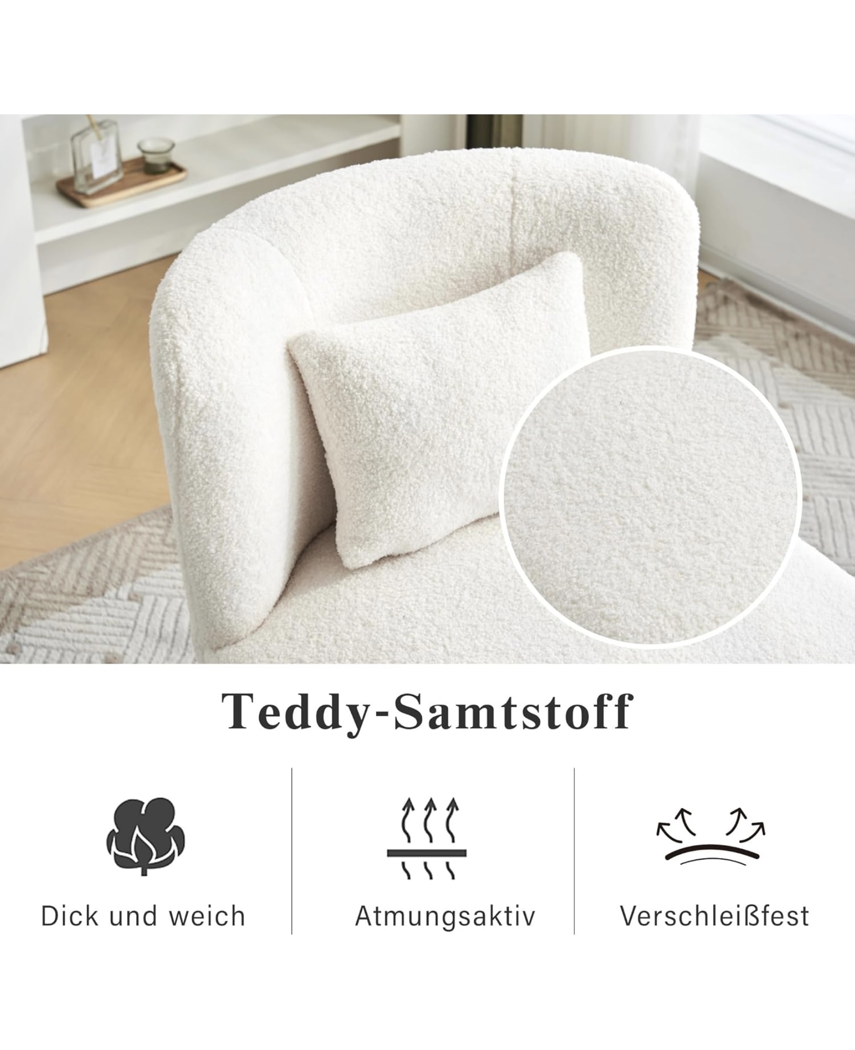 TEDDY párnás "midi" forgó fotel - Image 2