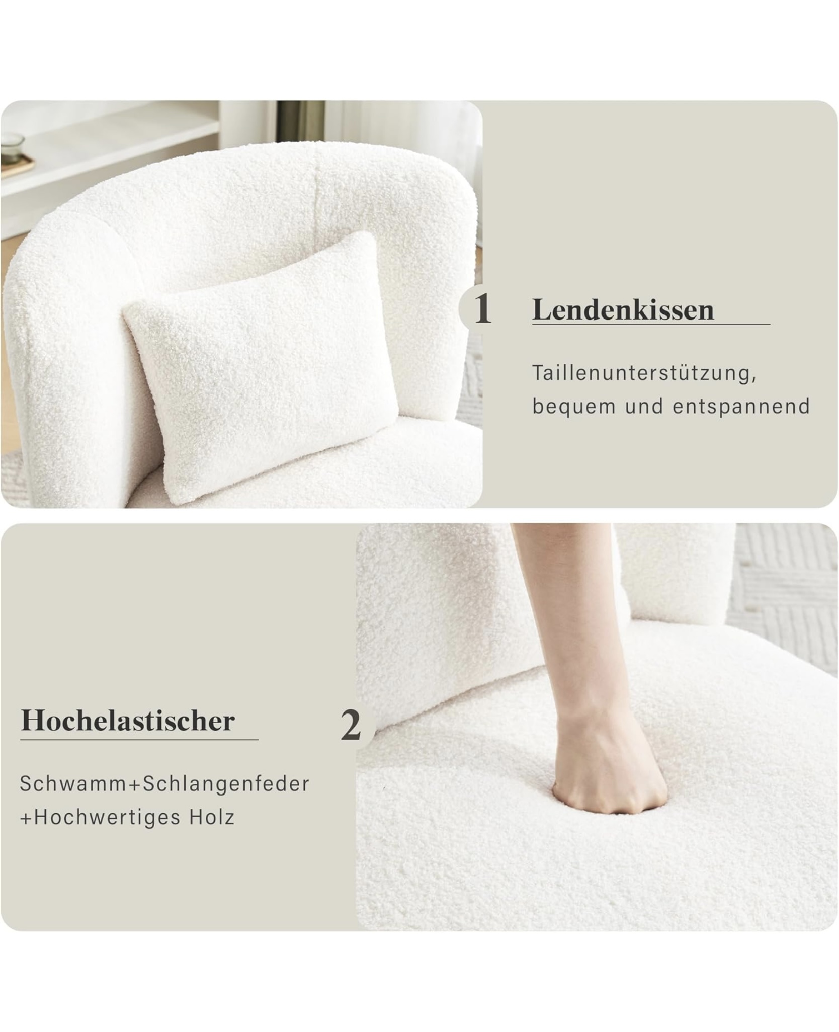 TEDDY párnás "midi" forgó fotel - Image 4