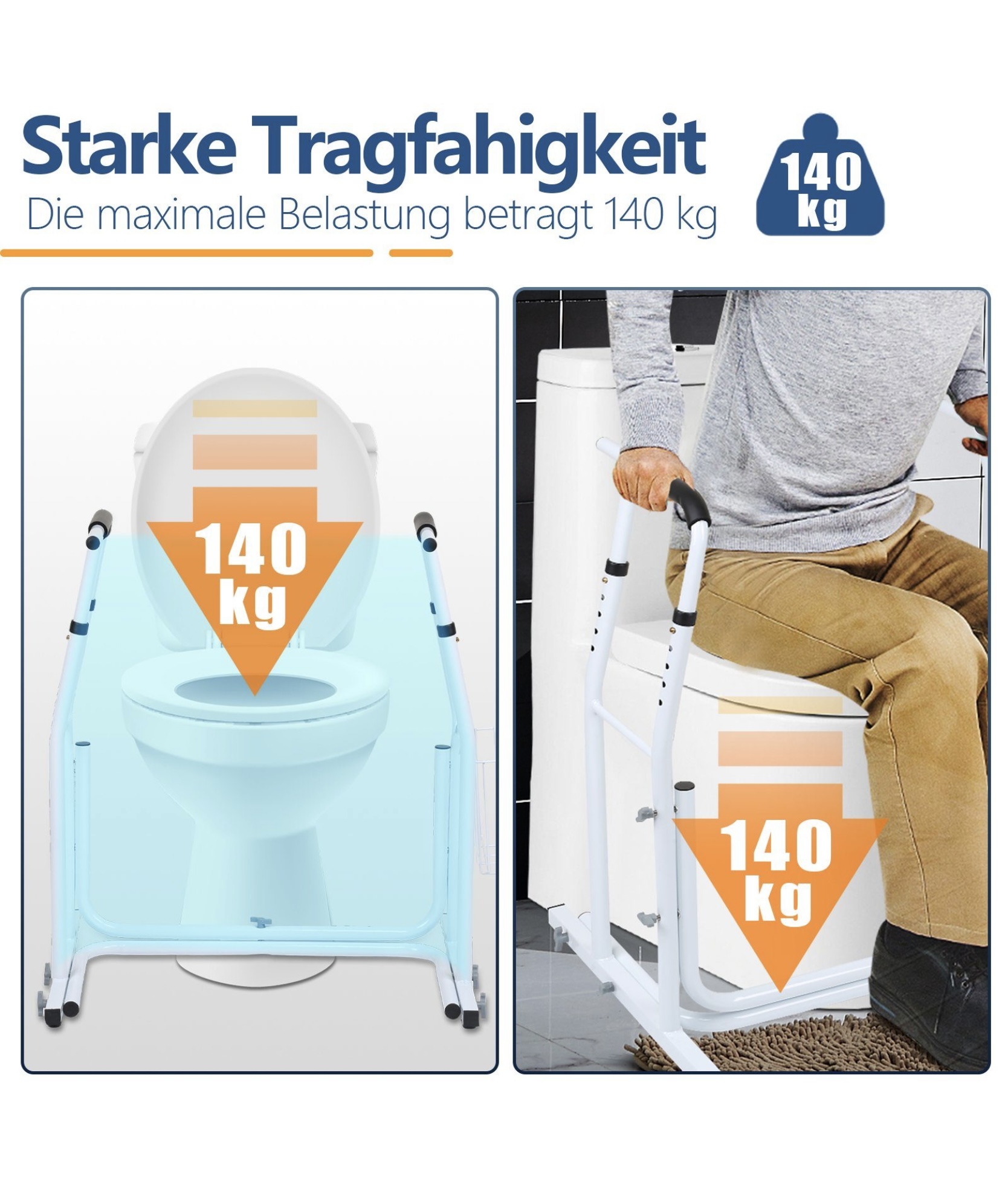 Mobil WC kapaszkodó keret újságtartóval (segédeszköz) - Image 4