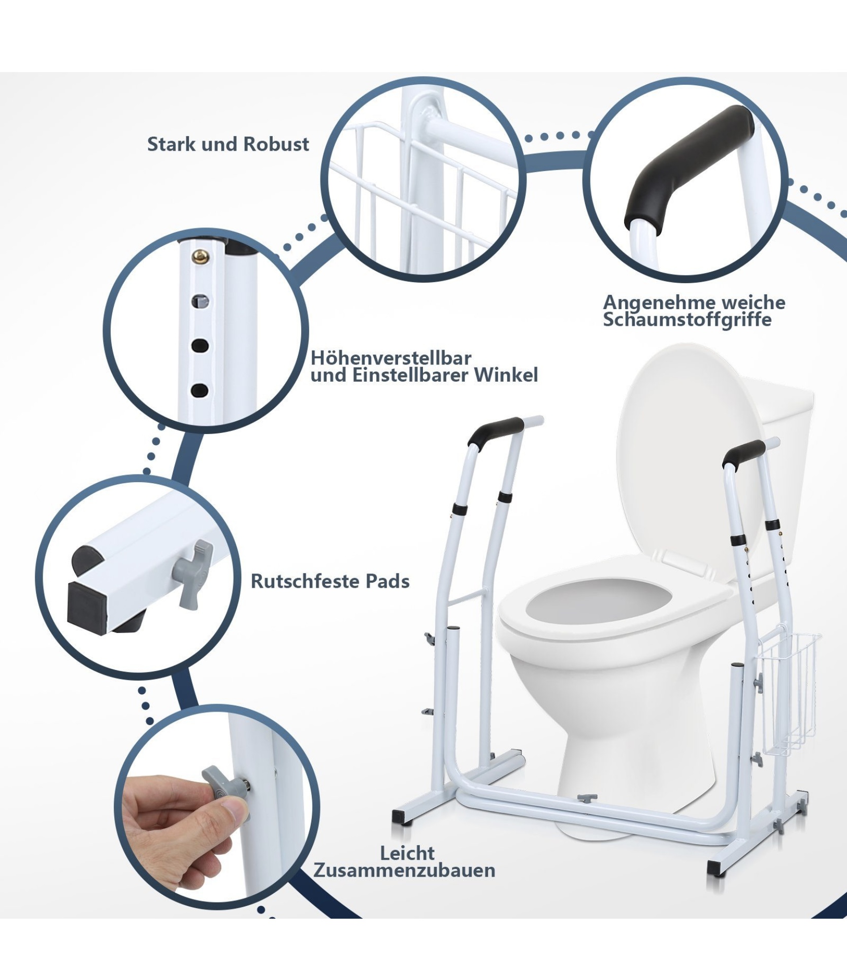Mobil WC kapaszkodó keret újságtartóval (segédeszköz) - Image 5