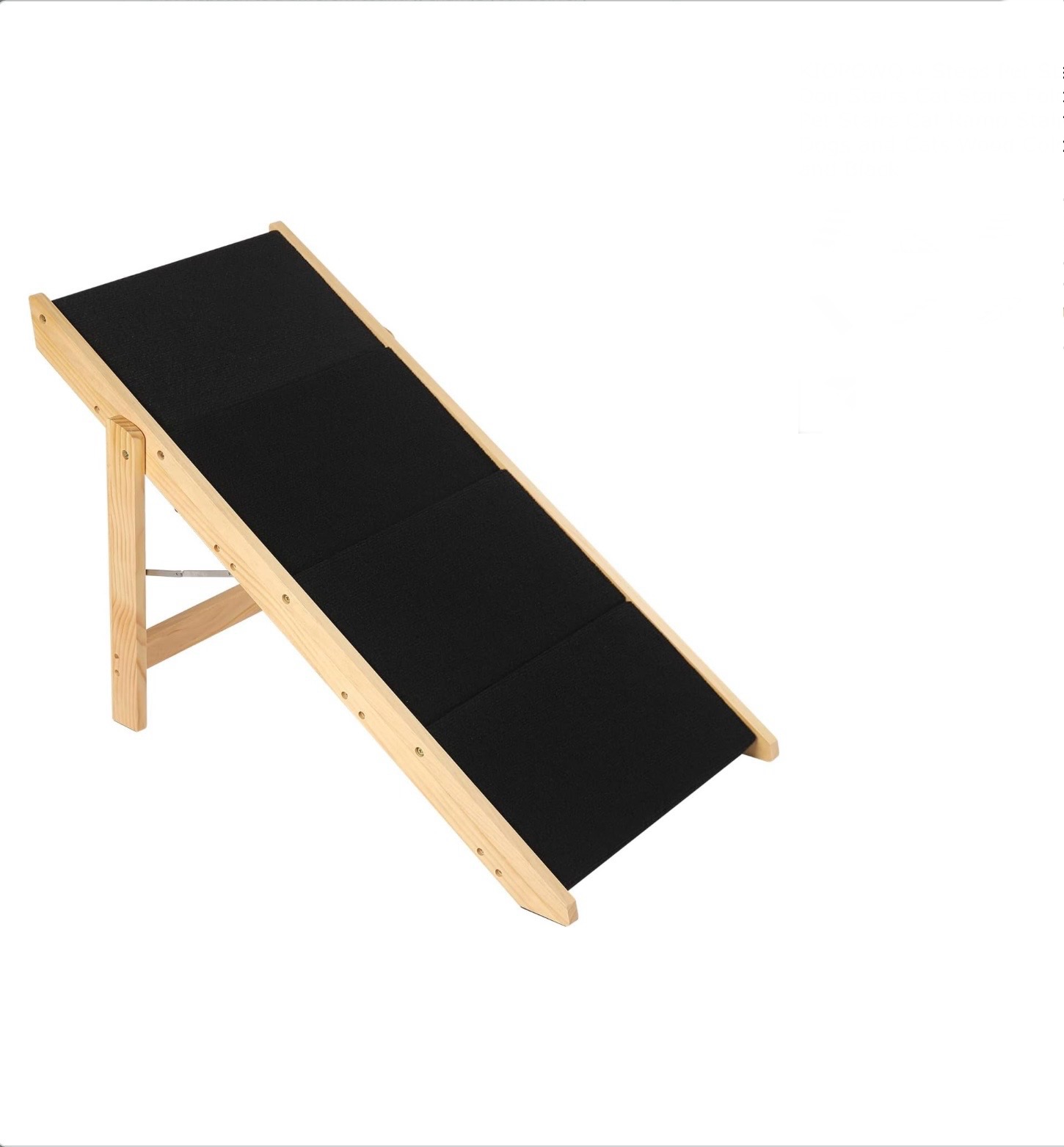 Összecsukható kutyalépcső fenyő 80x47x64 cm 4 lépcsőfok kutyarámpa - Image 4