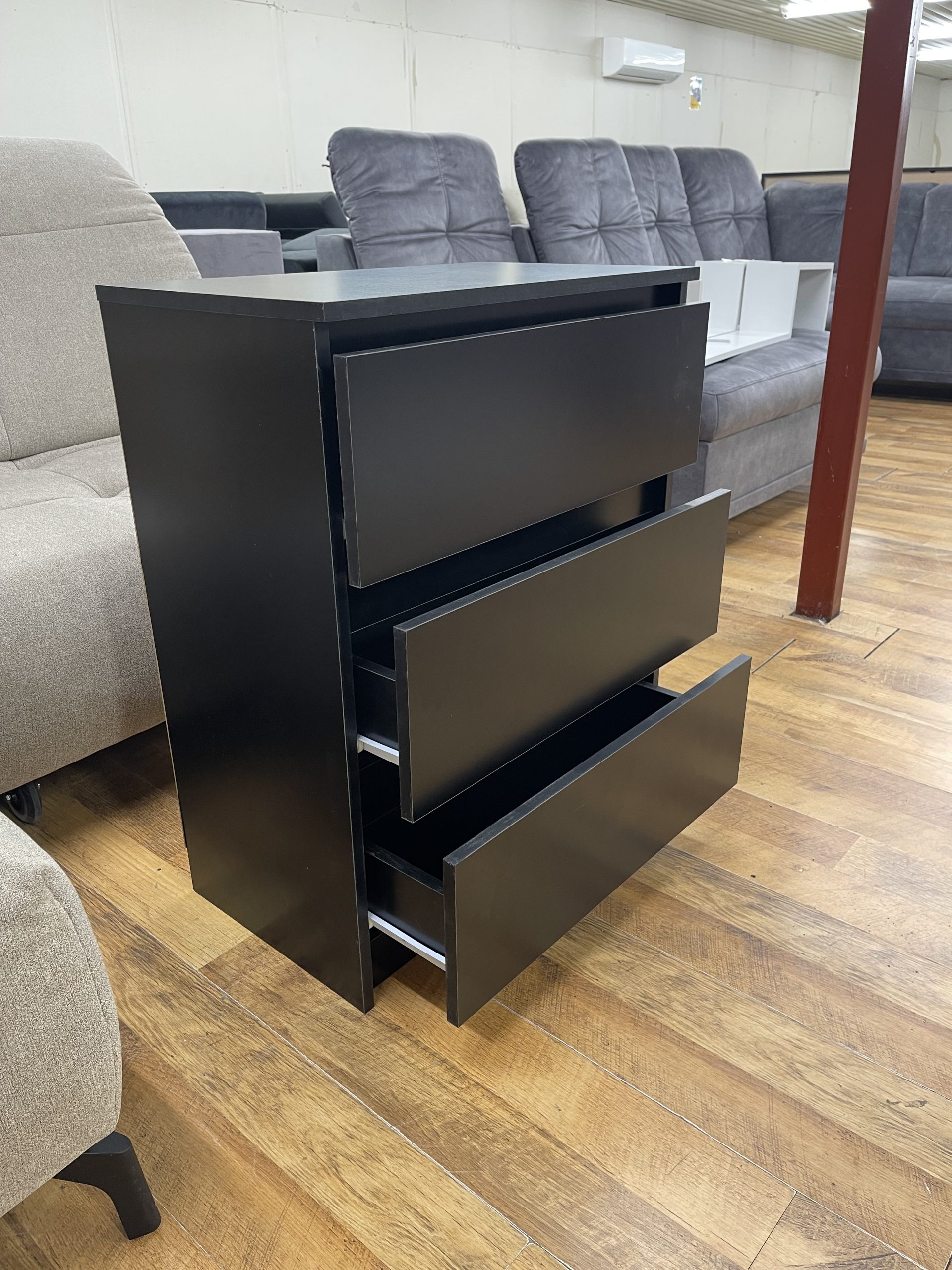 vidaXL fekete tálalószekrény 60 x 35 x 76 cm - Image 3