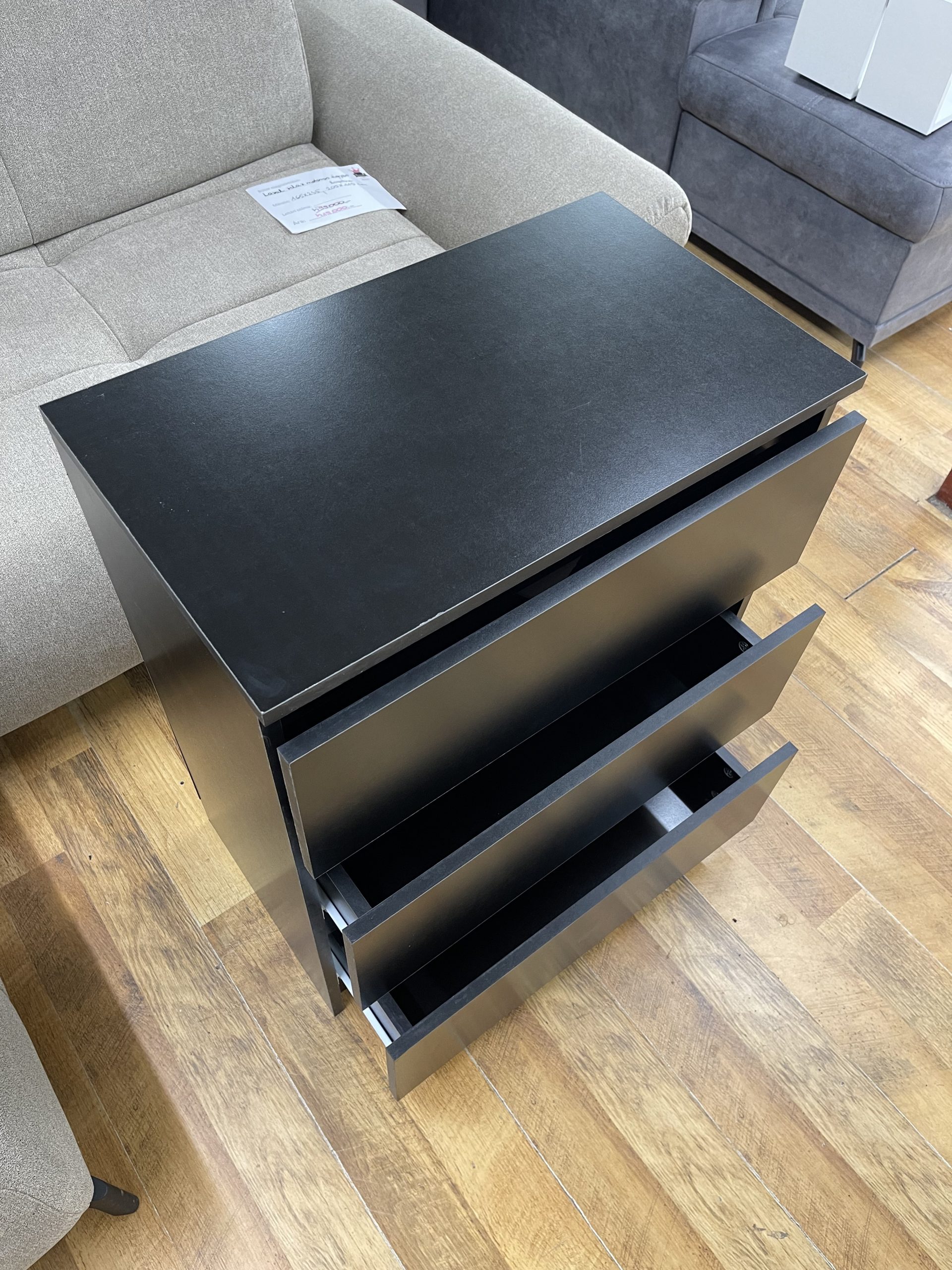 vidaXL fekete tálalószekrény 60 x 35 x 76 cm - Image 4