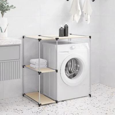 vidaXL 2 szintes krémszínű mosógép feletti tárolóállvány 87x55x90,5 cm - Image 2