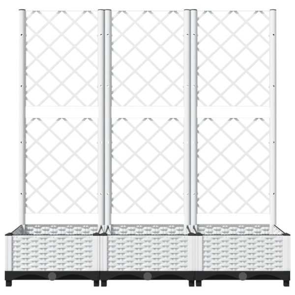 vidaXL FEKETE polipropilén rácsos kerti ültetőláda 120 x 40 x 121,5 cm - Image 2