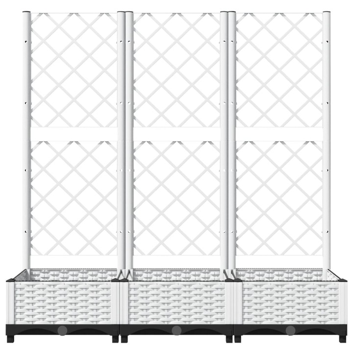 vidaXL FEKETE polipropilén rácsos kerti ültetőláda 120 x 40 x 121,5 cm - Image 2