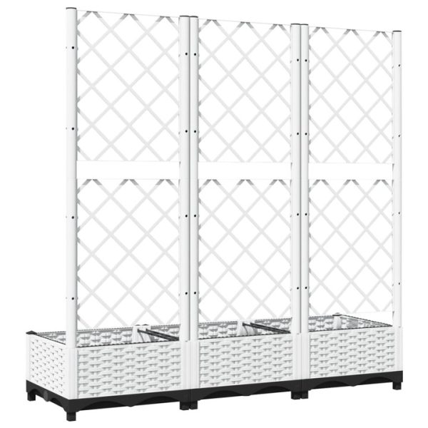 vidaXL FEKETE polipropilén rácsos kerti ültetőláda 120 x 40 x 121,5 cm - Image 3