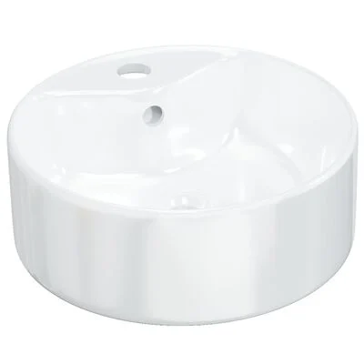 vidaXL fehér kerek kerámia mosdókagyló 36x13 cm - Image 2