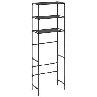 vidaXL 3 szintes fekete WC feletti tárolóállvány 53 x 28 x 169 cm - Image 2