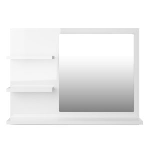 VidaXL magasfényű fehér fürdőszobai tükör 60 x 10,5 x 45 cm 3.96 kg