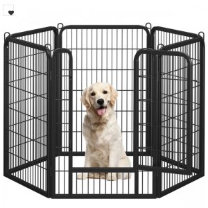 Yaheetech 6 paneles prémium acél kisállat kennel – 100 cm magas, könnyű összeállítás (Y 12)