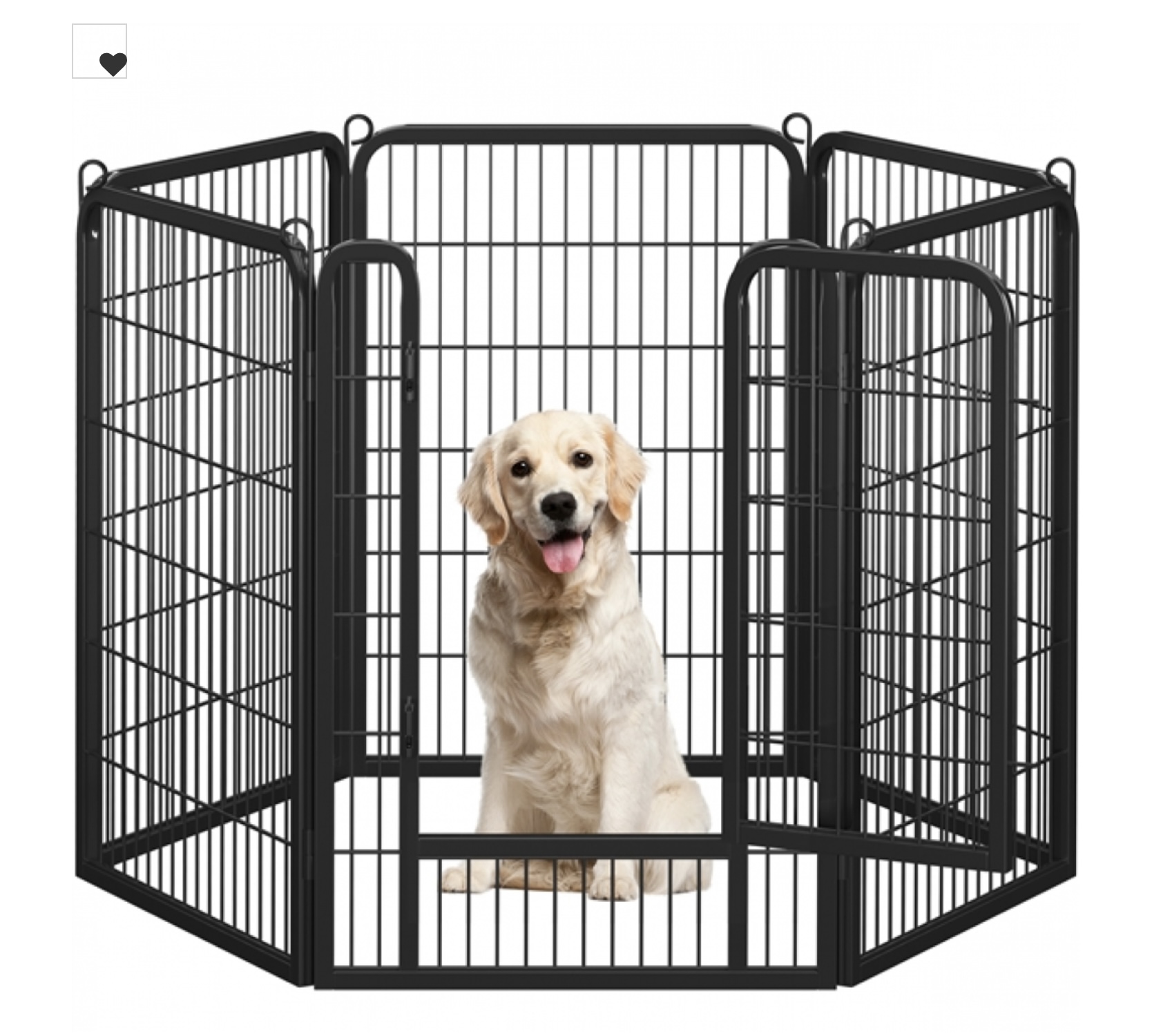 Yaheetech 6 paneles prémium acél kisállat kennel – 100 cm magas, könnyű összeállítás (Y 12)