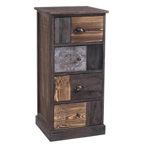 CARO‑Möbel vintage fiókos komód – 4 fiókos, kompakt tároló Paulownia fából