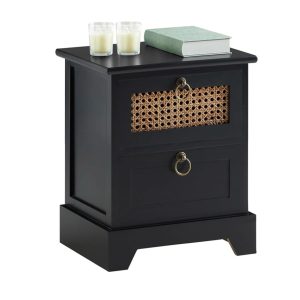 Vienna vintage éjjeli szekrény – 3 fiókos, elegáns Paulownia fa bútor (95336)