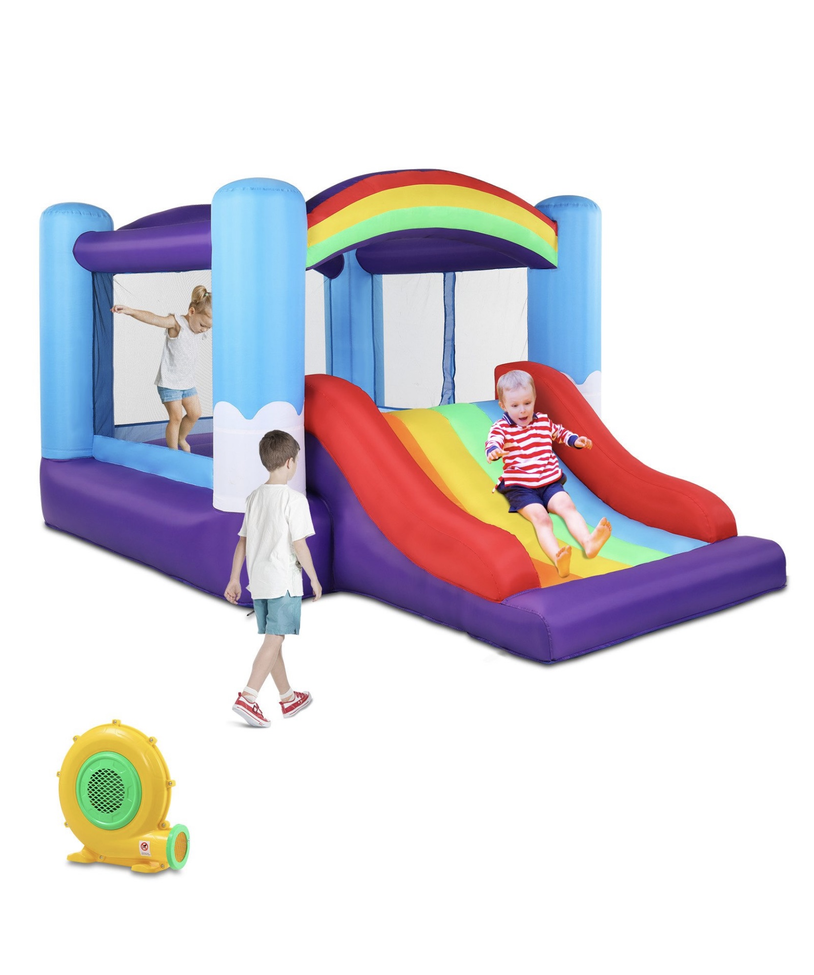 FCH Springburg felfújható ugrálóvár csúszdával – 380×260×244 cm (135 kg teherbírás)