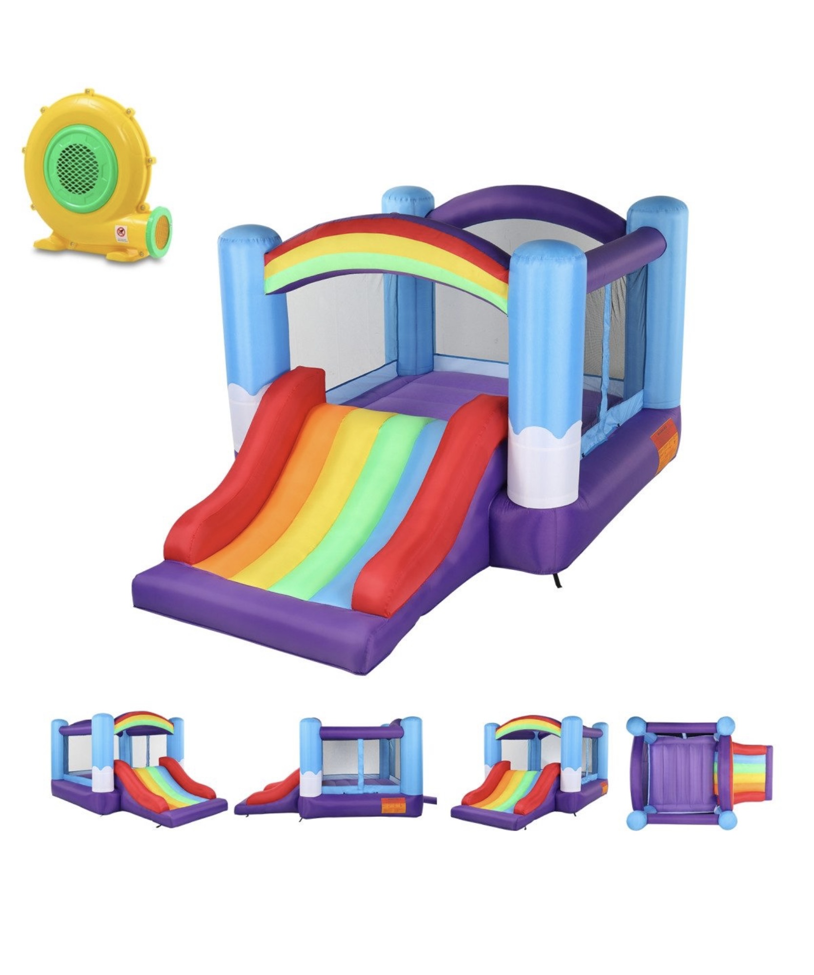 FCH Springburg felfújható ugrálóvár csúszdával – 380×260×244 cm (135 kg teherbírás) - Image 2