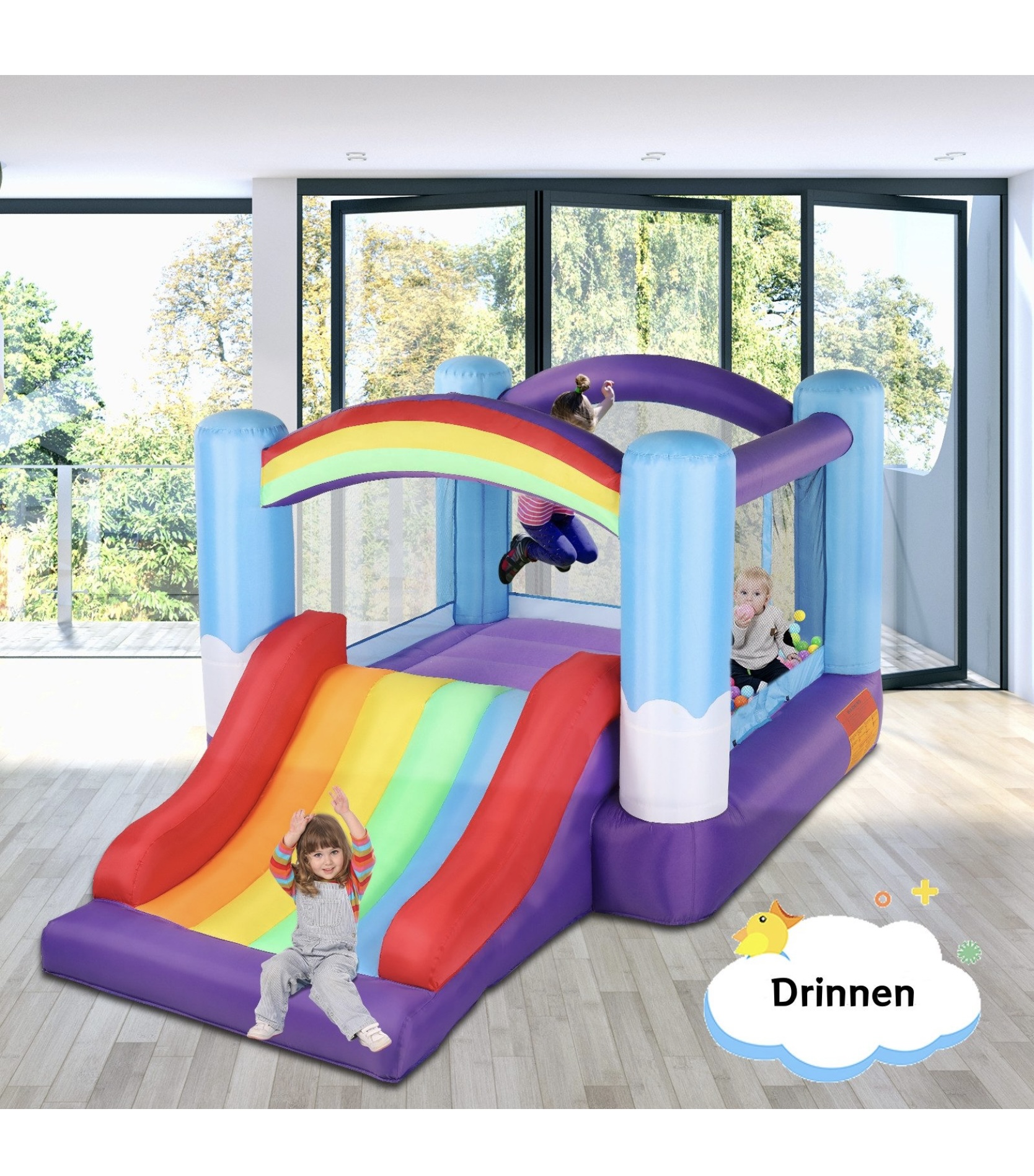 FCH Springburg felfújható ugrálóvár csúszdával – 380×260×244 cm (135 kg teherbírás) - Image 6