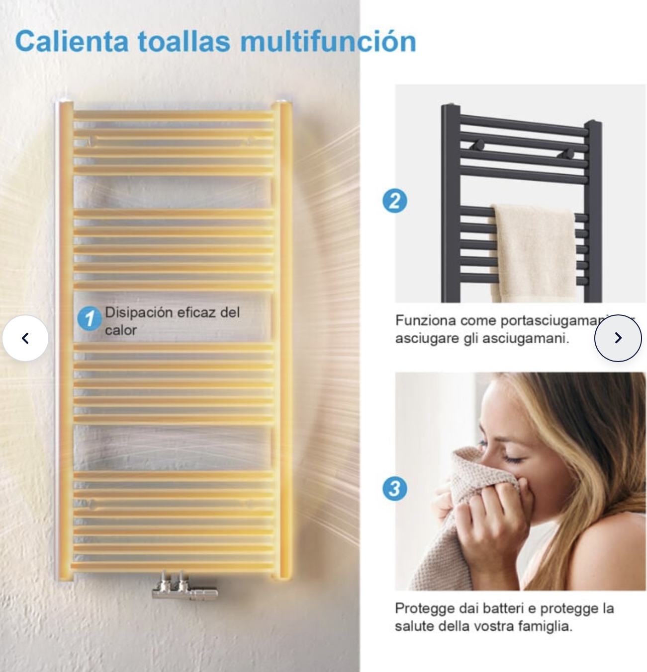 1000×400 mm antracit törölközőszárító radiátor – modern design és erőteljes fűtés, középső csatlakozás - Image 2