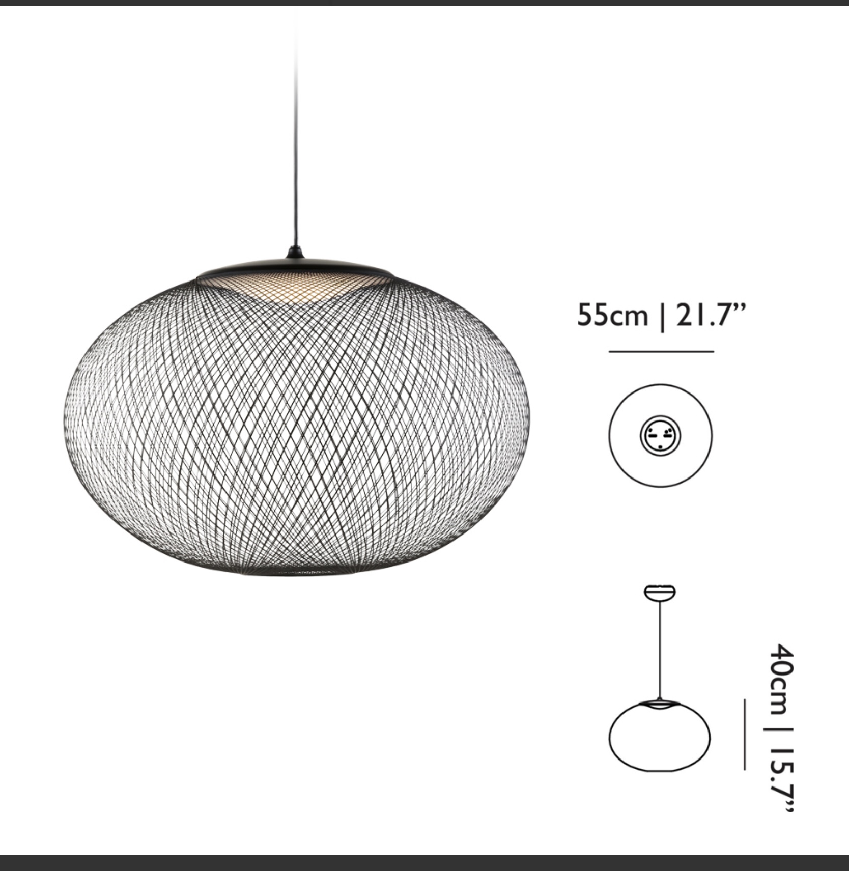 Bertjan Pot – NR2 függőlámpa, mennyezeti lámpa – modern design, üvegszálas fonat, elegáns ovális forma (220V)(dizájner termék, replika) - Image 2
