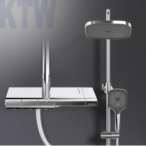 EMKE termosztátos zuhanyrendszer – stabil hőmérséklet, modern design