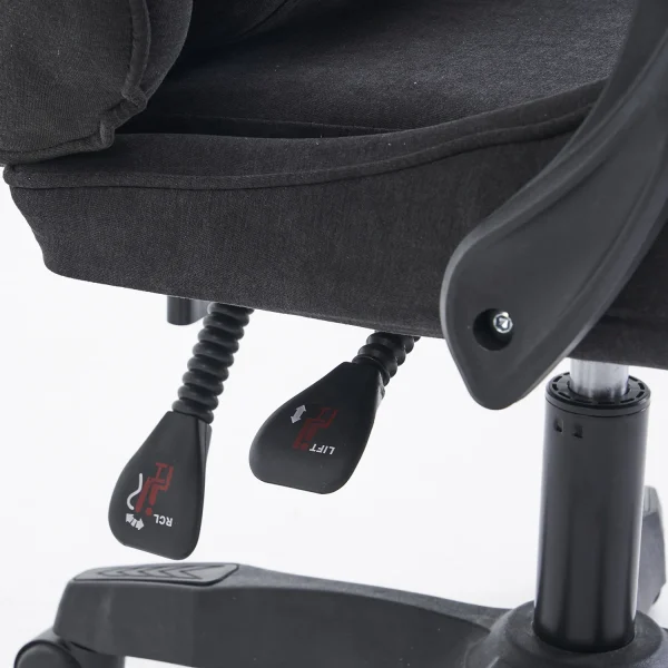 Warrior gamer szék, forgószék fekete szövet (BASIC-1-921-BLACK) - Image 3