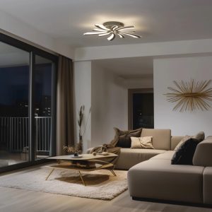 Mennyezeti lámpa távirányítóval, szabályozható fényerővel, fekete/fehér, 10-25m² (csillagszóró)