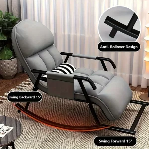 Állítható háttámlás és lábtartós relax fotel / hintaszék – 5 pozíciós kényelmi rendszerrel