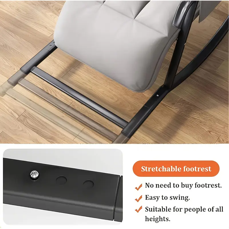 Állítható háttámlás és lábtartós relax fotel / hintaszék – 5 pozíciós kényelmi rendszerrel - Image 5