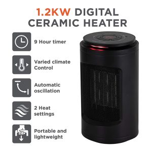 HP-12AR kompakt PTC kerámia ventilátoros fűtőegység/hősugárzó — gyors felfűtés, hordozható megoldás