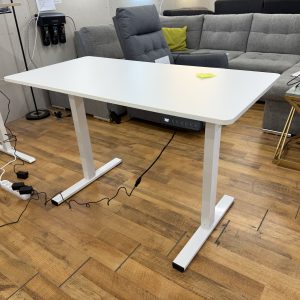 Elektromos, emelhető íróasztal – 120×60 cm, tiszta fehér (75–110 cm) – memóriás kezelőpanel