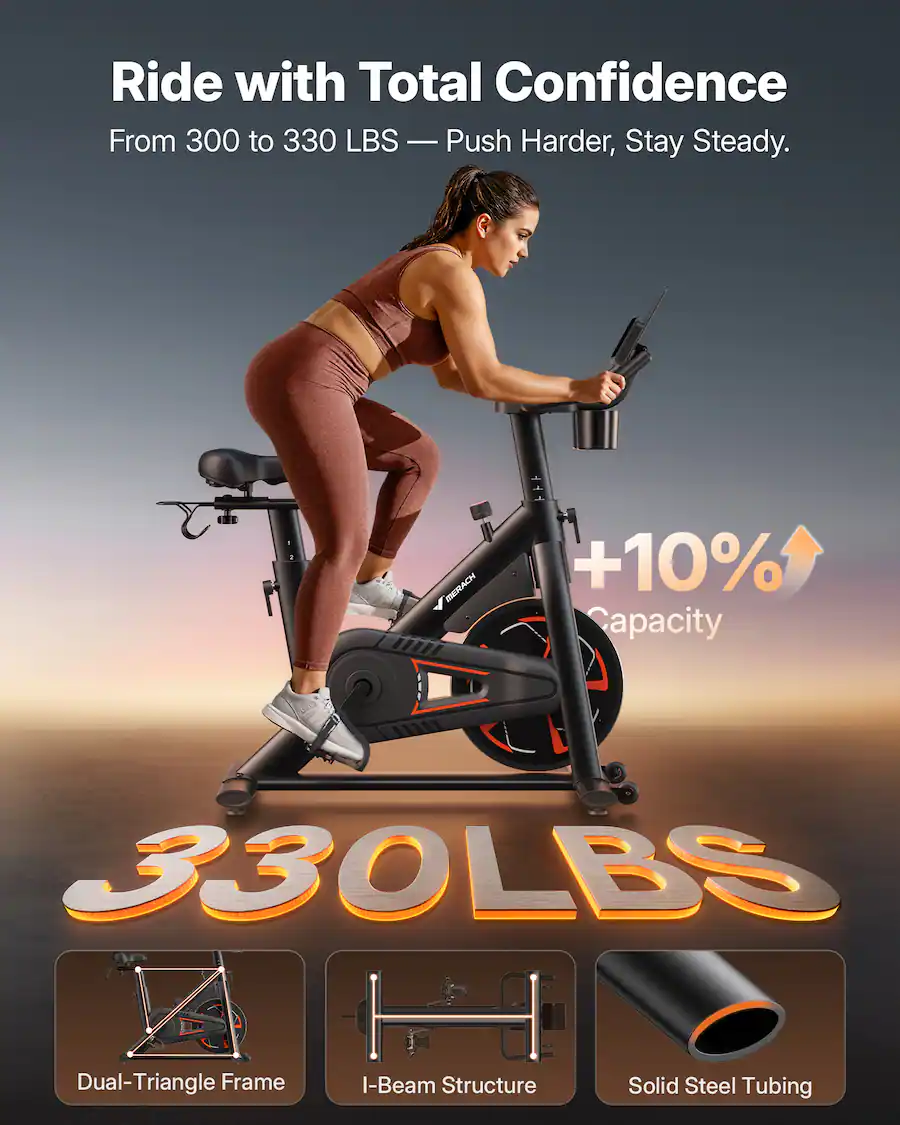 MERACH S36 szobakerékpár, 150 kg-ig terjedő teherbírással (Bluetooth-os app kapcsolat, tablet tartó, mágneses ellenállás)(edzőgép) - Image 2