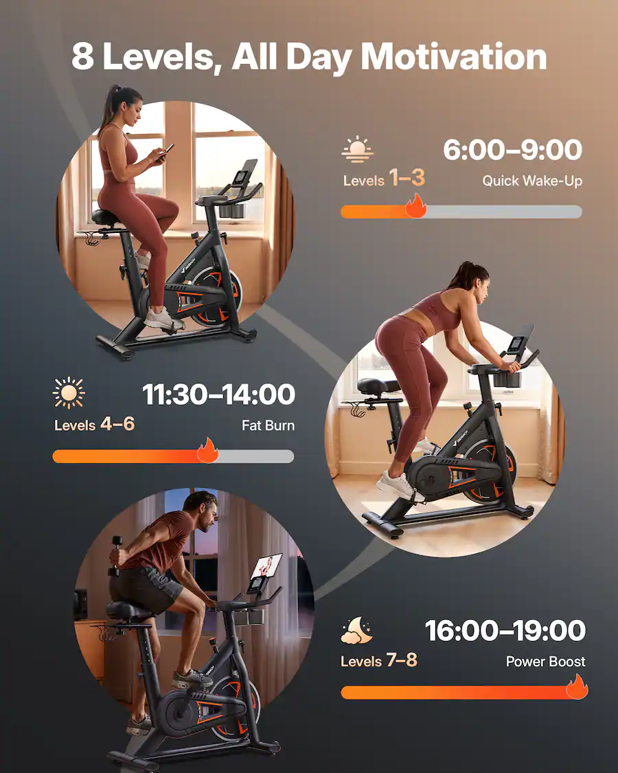 MERACH S36 szobakerékpár, 150 kg-ig terjedő teherbírással (Bluetooth-os app kapcsolat, tablet tartó, mágneses ellenállás)(edzőgép) - Image 3