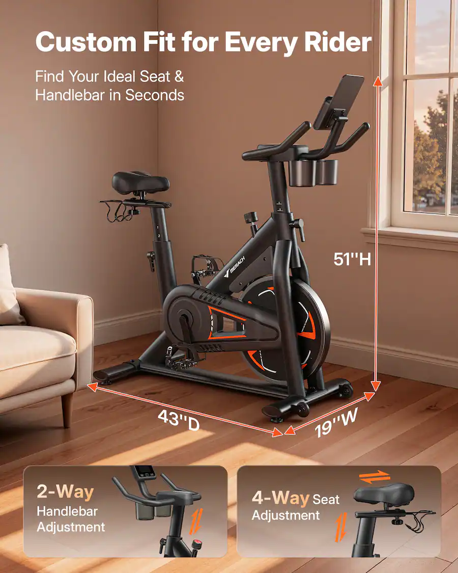 MERACH S36 szobakerékpár, 150 kg-ig terjedő teherbírással (Bluetooth-os app kapcsolat, tablet tartó, mágneses ellenállás)(edzőgép) - Image 5