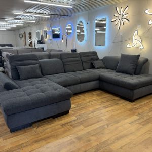 LOTHAR multirelax U alakú kanapé szürke színben