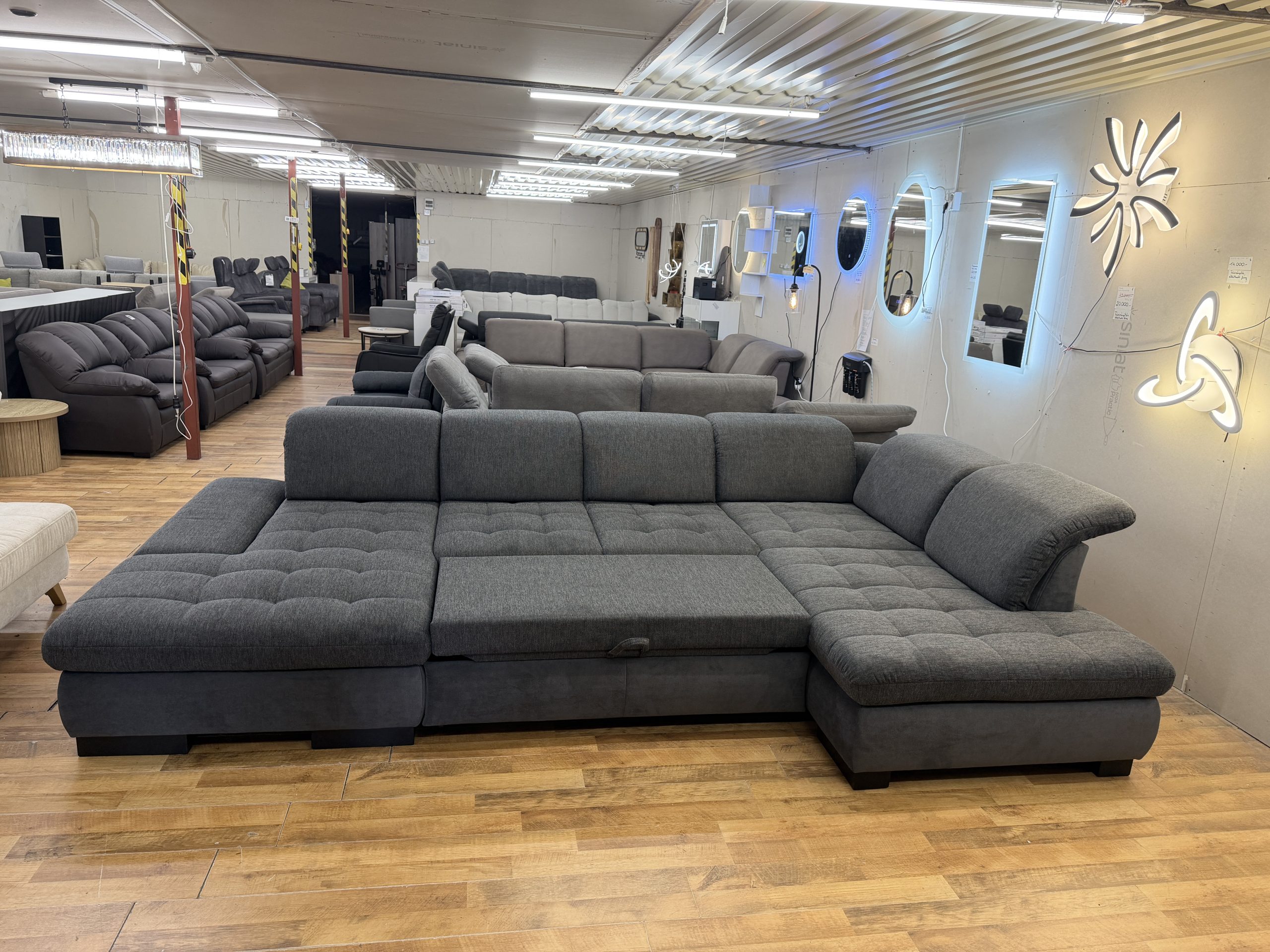 LOTHAR multirelax U alakú kanapé szürke színben - Image 7