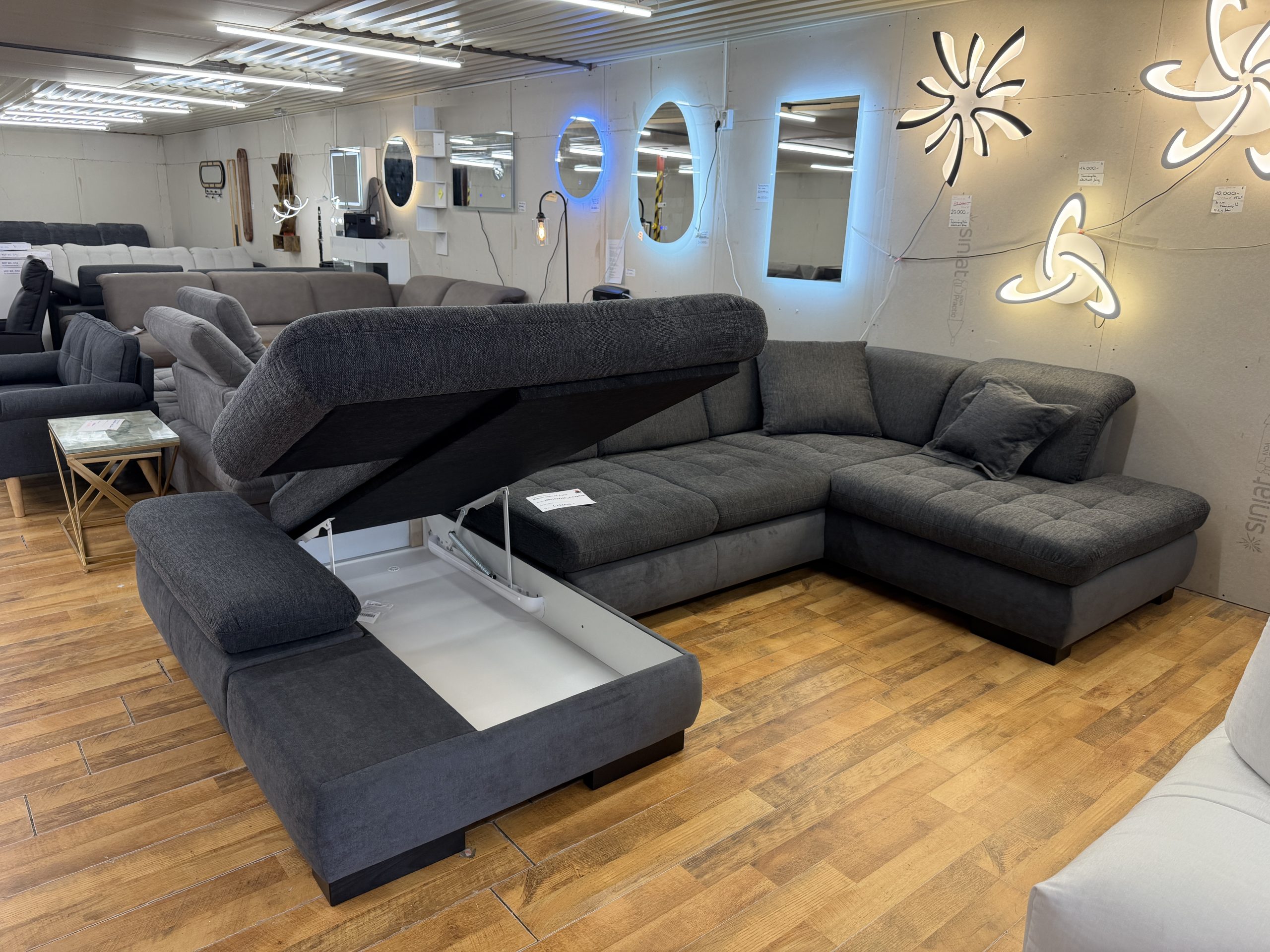 LOTHAR multirelax U alakú kanapé szürke színben - Image 9