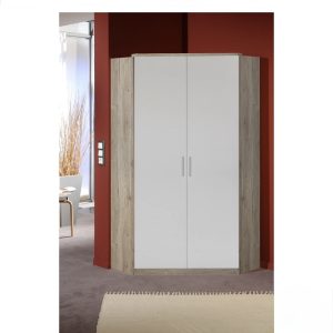 JOKER sarokszekrény – 198 cm – San Remo + fehér (399511)