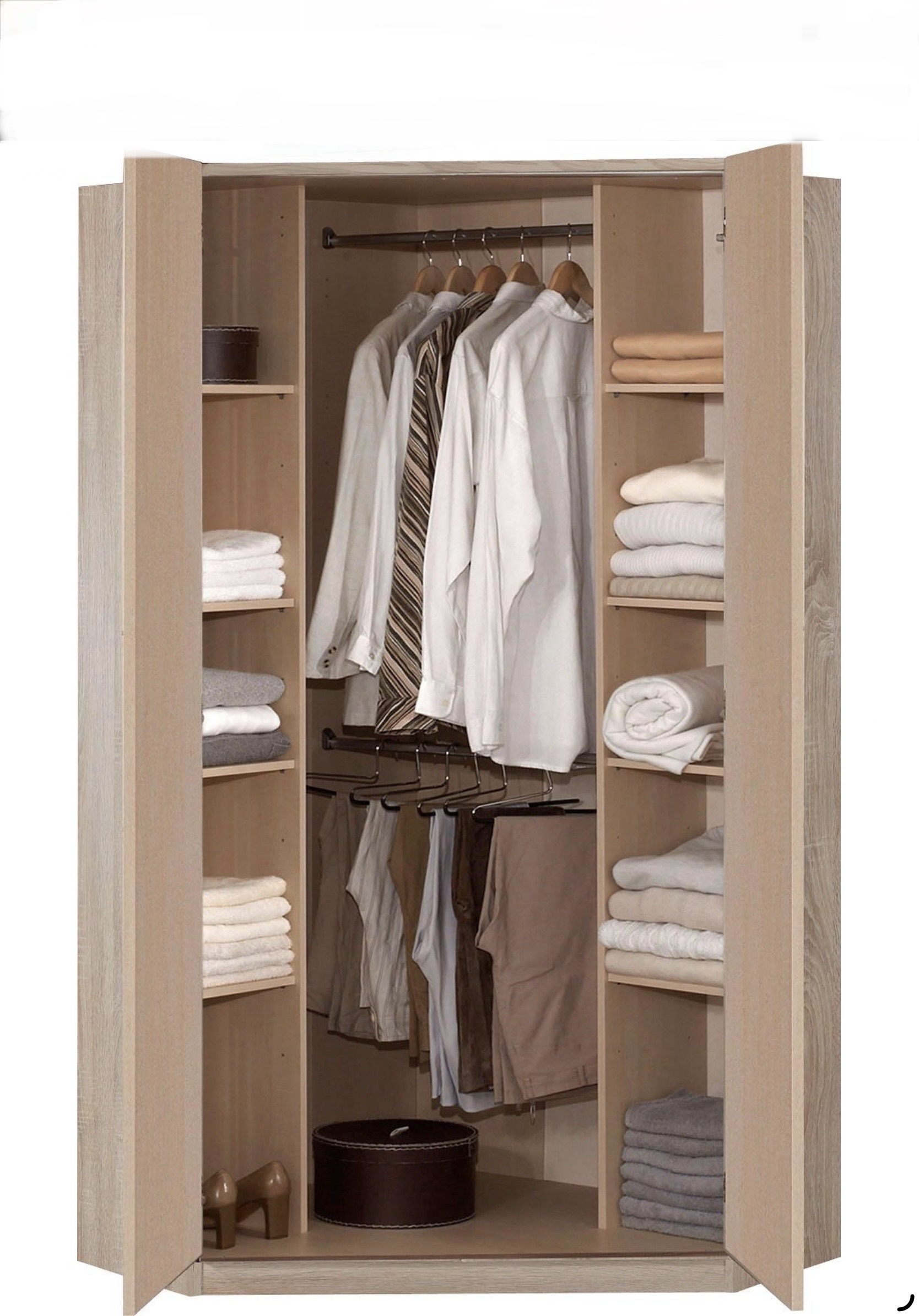 CARIBA sarokszekrény – 198 cm – San Remo + fehér (327544) - Image 5