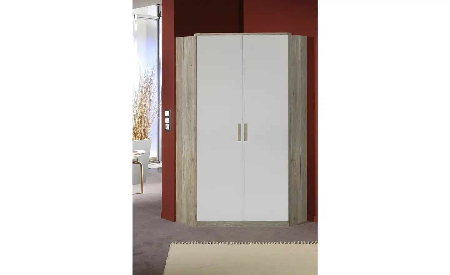 CARIBA sarokszekrény – 198 cm – San Remo + fehér (327544) - Image 2