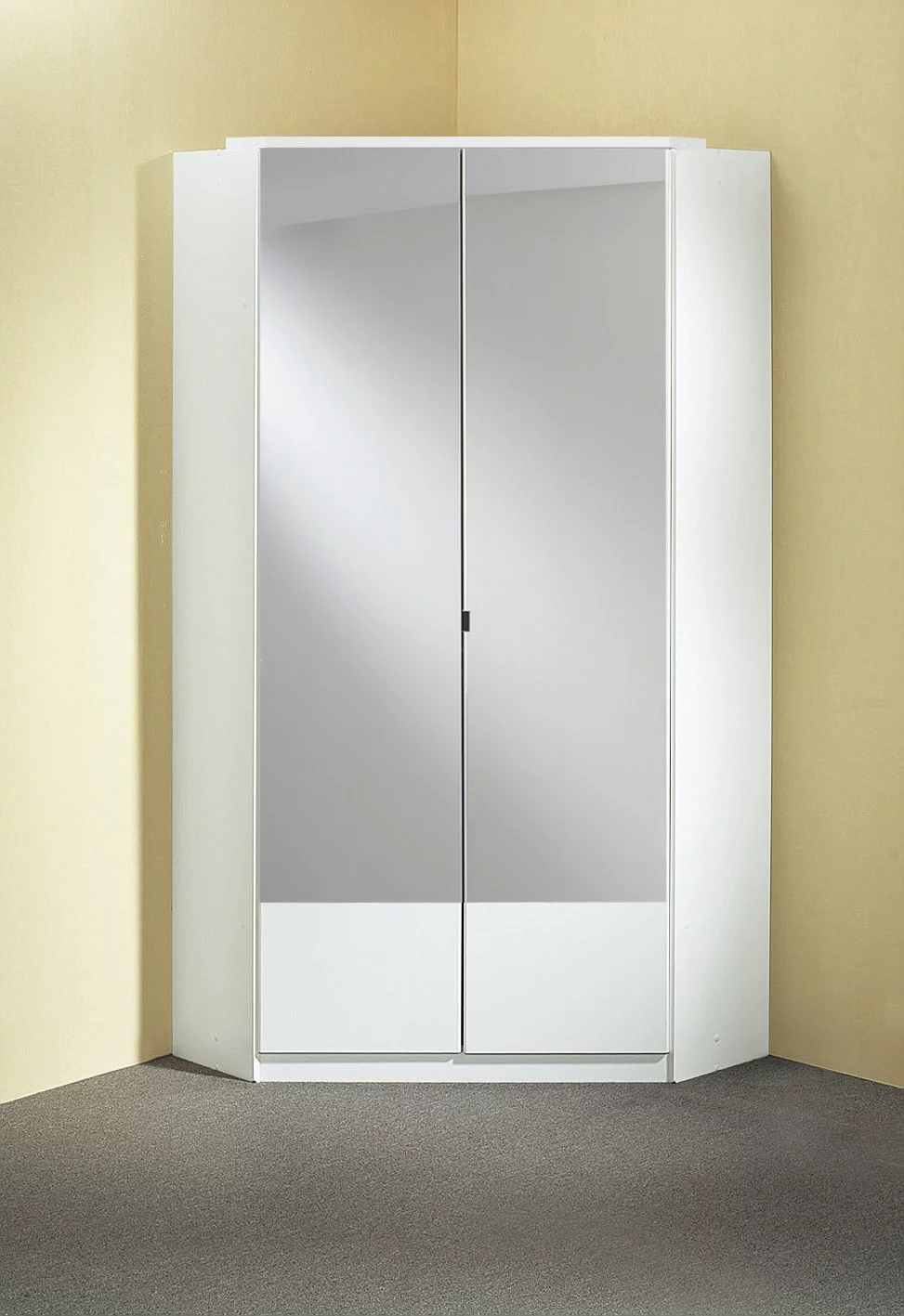 IMAGO sarokszekrény – 198 cm – fehér, tükrös ajtókkal (047543)