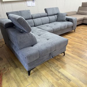 Sydney sarokkanapé puha szürke zsenília szövettel