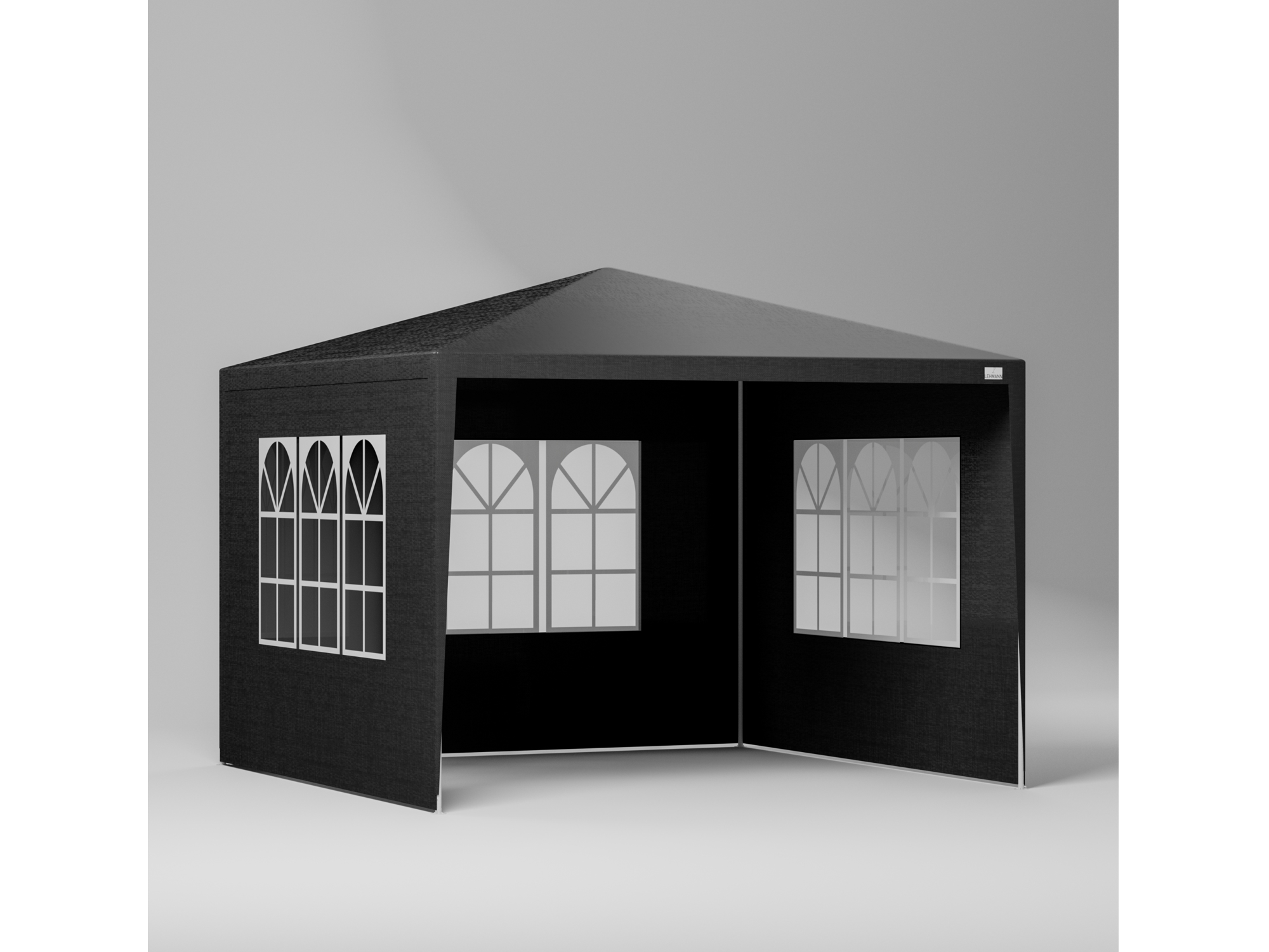 3x3 m-es, Fekete "Pop-Up" Kerti Pavilon / Party-sátor Oldalfalakkal