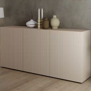 Rio komód bordázott fronttal, 3 ajtóval, 181x42x84 cm, kasmír színben (74064653)