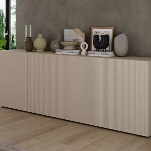 Rio bordázott frontos komód 241 × 84 × 42 cm – kasmír színben (66783736)