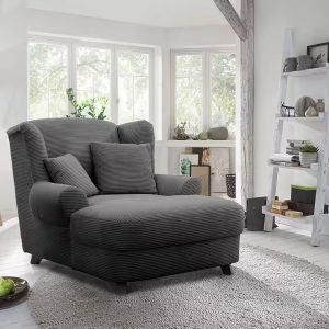 Oase XXL fotel 150 kg teherbírással, 120 cm széles kivitelben, szürke kordbársony huzattal (94401566)