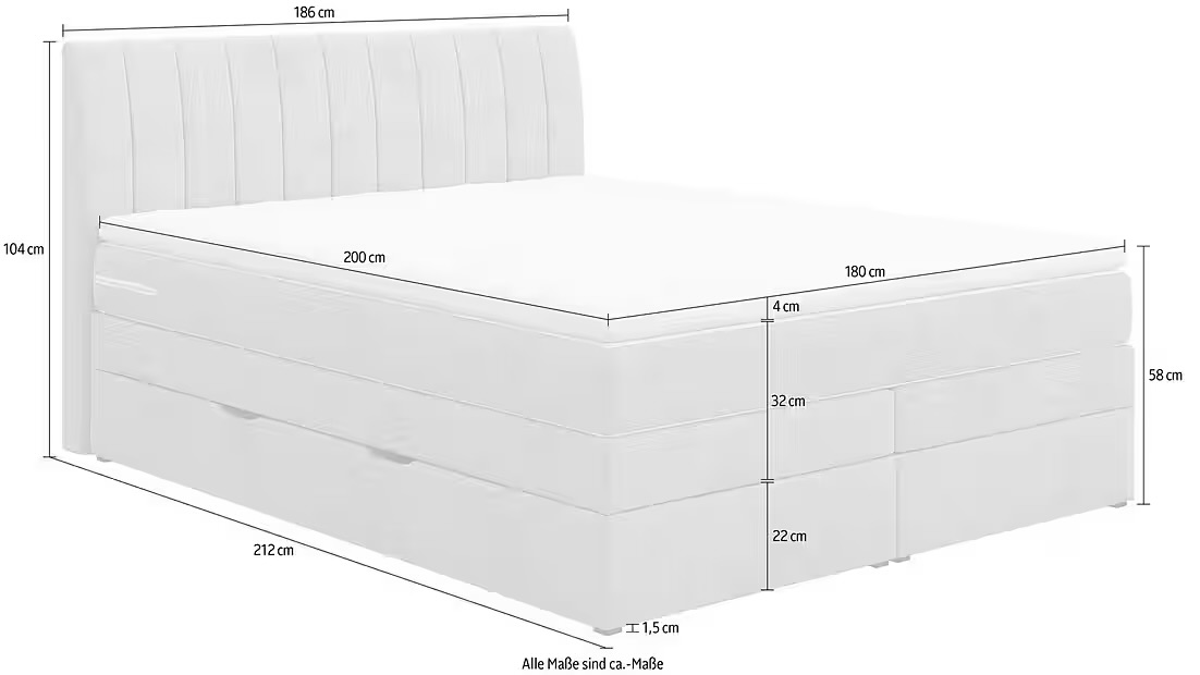 Shark boxspring ágy ágyneműtartóval és topperrel és két díszpárnával, barna színben, 180x200 cm (9582216984) - Image 7