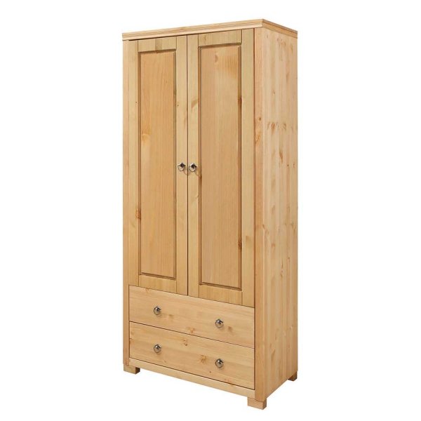 Samoon tömör fenyő szekrény – olajozott natúr kivitelben, 80 × 178 × 40 cm (PHARAO) - Image 2
