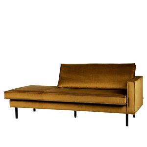 Habanas retro rekamié mézszínű bársony kárpittal, jobb oldali karfával – 203 cm (PHARAO)